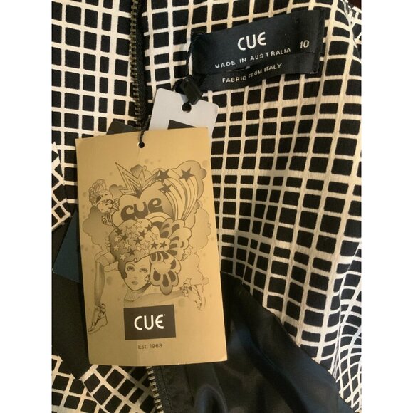 Cue Black & White Geometric Patterned Dress, Size 10 (AUS) Small (US), NWT! $295 - Picture 8 of 9